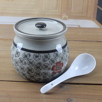 1200毫升红富贵白勺 热油罐子猪油辣椒油罐陶瓷商用家用耐高温佐料调味罐大容量油坛子