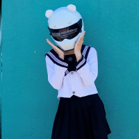 头盔装饰品个性改装摩托车配饰女机车头盔小配件耳朵外卖安全帽