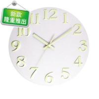 原木色 个性款带夜光功能 12英寸 静音夜光夜明时钟挂钟实木44复古钟表机械电子钟中国风客厅个性创