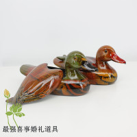 雁一只送錦带 奠雁礼托盘中式周制汉式婚礼舒雁大雁道具婚庆礼仪用品签到摆件