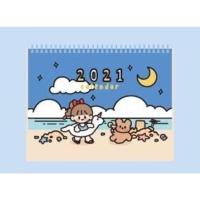 软软的假期(小) 软软系列卡通月历可爱萌漫画桌面台历记事女孩线圈日历本带农历