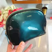 lamer海蓝之谜墨绿贝壳化妆包便携收纳包漆皮防水洗漱包
