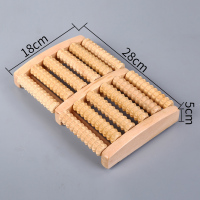 中号六排款 全实木脚底按摩器滚轮式足底足部木质按摩穴位搓排木制按摩脚腿部