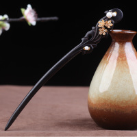 发簪 凤仪(饰品)古典发簪女复古黑檀木簪子古风盘发步摇头饰民族风