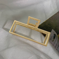 4#金色长方形[收藏加购 优先发货] 大号盘发气质金属抓夹鲨鱼夹韩国头饰后脑勺发抓发夹发卡头发夹子