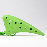 12孔SC高音绿色+送6大豪礼[小] 台湾TNG塑胶树脂十二孔C调陶笛高音SC中音AC调12孔儿童学生初学