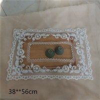 白色4 38*56cm 欧式蕾丝绣花多用盖巾床头柜茶盘茶具防尘布餐垫长方形小桌布台布