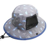 蓝灰色 3-7岁54CM头围 根据宝宝头围选择 儿童帽子男童夏季速干太阳帽女童潮防紫外线男童遮阳帽户外渔夫帽