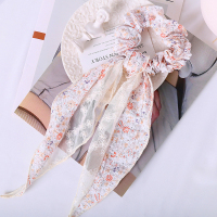 米粉色发圈款 少女心fd436 mixiuu碎花夏季韩国发带女蕾丝发饰马尾大肠发圈头绳丝巾丝带头饰