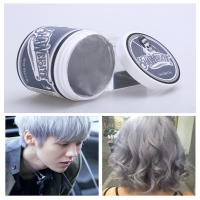 浅灰色 莎威斯特奶奶灰发泥一次性染发黑色发蜡彩色发胶造型爷爷白有色