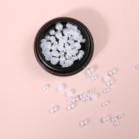 半圆珍珠(2~7mm) 送胶水点钻笔 贝壳眼妆亮片人鱼鲛人妆泪钻眼角脸部贴饰品儿童鱼鳞片古风