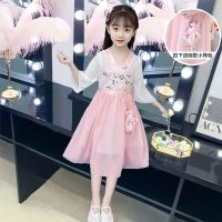 粉色 收藏送小款包 110 汉服女仙女裙11岁超仙夏季雪纺古装襦裙唐装小女孩飘逸女童公主裙