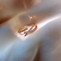 金色 new Simplicity cross Ring lady fashion personality ins ri