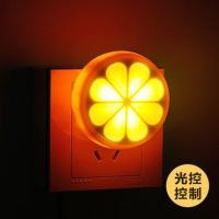 橙色一个 久量LED-405橘色光控感应节能小夜灯喂奶灯宝宝睡觉灯卧室床头灯