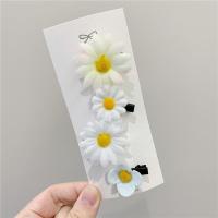 白雏菊四个发夹 春夏超仙小雏菊花朵发夹少女发饰温柔法式小花边夹发卡子韩国头饰