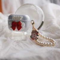 airpods1/2代 兔仔挂坠 YKS原创公主出逃蝴蝶结airpods保护套1代/2代pro软壳可爱少女心