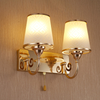 网花单头无开关无灯泡 LED双头简约现代水晶壁灯 客厅过道楼梯灯饰灯具卧室温馨床头壁灯