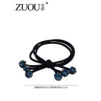 墨蓝色 头绳韩国简约成年头发马尾头饰发绳扎头水钻发圈小皮筋女扎头饰品