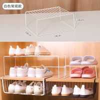 [单层常规款]晶耀白 鞋架柜内分层架鞋柜内多层伸缩拖鞋架子分隔橱柜下挂收纳隔板置物