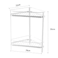 白色 浴室置物架免打孔落地式三脚架收纳架边角转角夹缝厕所北欧风ins