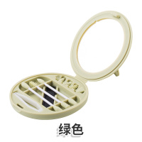 绿色 双头掏耳化妆用棉签棒尖头木棒卸妆盒棉球硅胶卫生棉棒化妆镜随。