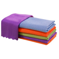 25*25切边(5条装) 擦玻璃专用厚鱼鳞吸水抹布家务清洁巾厨房去油不留痕洗碗布不掉毛