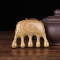 天然绿檀木梳宽齿头皮按摩梳檀香木梳子防静电通乳大齿头部经络梳