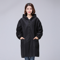 薄款黑色[均码]推荐110-150斤 长袖围裙防水防油罩衣女外套大人时尚家用厨房工作服加绒加厚冬季