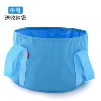 蓝色中号 泡脚袋可折叠泡脚桶便携式水盆旅行神器户外宿舍简易洗脸洗脚衣。