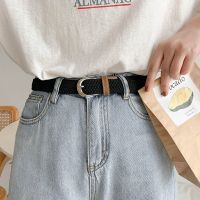 黑色 皮带女韩版帆布弹力松紧编织免打孔时尚青年学生黑色裤带男潮腰带