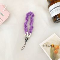 手机链-紫色 创意时尚潮流手机链短款手链手机挂件吊坠耳机套包包钥匙挂饰潮女