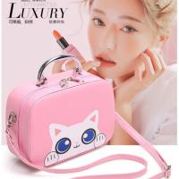 浅绿色 可爱化妆包随身旅行便携小号收纳包手提韩国简约迷你小淑女少女心