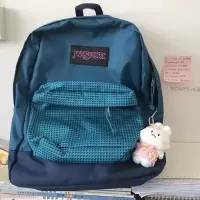 海盗蓝棋格 JanSport杰斯伯拼色双肩包男女学生书包初中生大学生电脑背包休闲