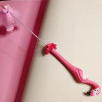 实木火烈鸟 实木棒火烈鸟逗猫棒卷毛铃铛钢丝木头手柄逗猫杆撩猫逗狗宠物玩具