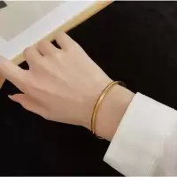 堇 单圈特价款(不含吊坠) 圈口58(体重95-105斤) 久不掉色三生三世沙金手镯女时尚手环送女友情人节礼物手链女in
