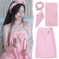 粉色 毛巾1条[随机35*75] 浴巾浴裙浴帽毛巾女学生韩版可爱干发帽吸水不掉毛可穿性感抹胸