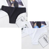 黑色+白色 M 建议80-100斤 公子尤品半包臀小三角女款男穿男女通用内裤一片式冰丝无痕低腰