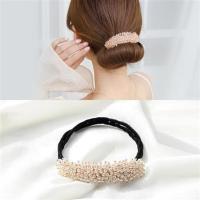 米色串珠款 盘发神器懒人简约蓬松丸子头发夹后脑勺女扎发盘发器短头发饰头饰