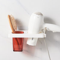 酒红色 吹风机架免打孔浴室卫生间厕所置物收纳架壁挂电吹风挂架风筒架子