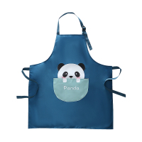 蓝色熊猫(普通款) 围裙厨房防水防油女薄款可爱家用工作服罩衣时尚家务清洁擦手围腰
