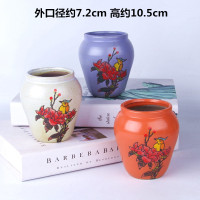 喜鹊A01--2(一套3个) 中等 多肉植物陶瓷花盆肉肉植物花盆韩式手绘花盆创意花盆延禧盆。。。