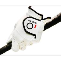 白色左手22码 高尔夫球手套 男透气白色小羊皮golf练习手套高尔夫手套耐磨