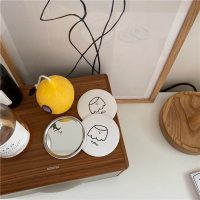 小狗 韩国ins可爱布丁奶油兔小镜子便携随身迷你化妆镜少女心小圆镜