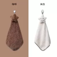 咖啡+米白(可爱卡通款) 洁丽雅擦手巾抹布去油可挂式洗碗布家居用品厨房清洁吸水可爱毛巾