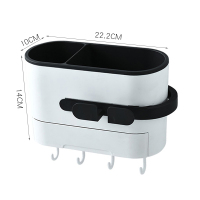 升级款-深灰 放电吹风机置物架免打孔卫生间壁挂浴室神器厕所挂电吹风筒置物架