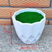 中号白色菱形花盆 中等 白色树脂塑料花盆带泡沫仿真假花盆现代简约插花器密胺多肉花盆