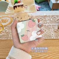 5#清新草莓[实物炒鸡好看] ins韩风简约随身化妆镜镜可爱小镜子卡通折叠双面镜学生宿舍便携