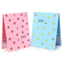 粉红色尺寸11.3*9小号 F3682手拿 高清折叠镜子便携大号化妆镜翻盖式学生台式化妆镜宿舍简约