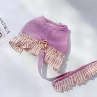 紫色 XS(胸30-34) 宠物胸背牵引绳兔子狗狗猫咪背心牵引小型犬泰迪比熊韩版遛狗牵引