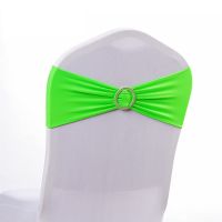 果绿 15*35cm(10条装) 免系弹力椅背花装饰弹力椅套蝴蝶结腰花会展婚庆弹力绑带箍带